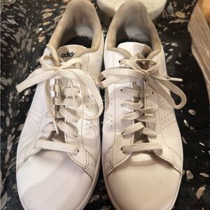 adidas White Sneakers with Beige Accents